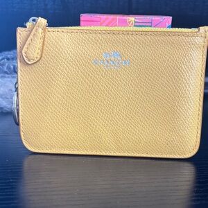 Coach Mustard Leather Wristlet
